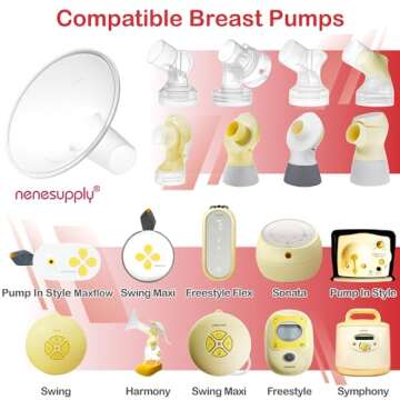 Nenesupply 21mm Flange Compatible with Medela Breast Pump Parts Replace 21mm Flange for Medela Accessories Compatible with Pump in Style Parts Symphony Swing Harmony Pump Work with Personalfit Flex
