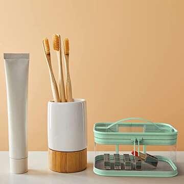 Hulless 4 Pcs Makeup Bags Zipper Waterproof Cosmetics Bags Handbags for ladies, Travelling bags for Vacation Travel, Bathroom Toiletries, Handbags, purses and wallets