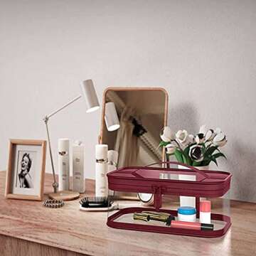 Hulless 4 Pcs Makeup Bags Zipper Waterproof Cosmetics Bags Handbags for ladies, Travelling bags for Vacation Travel, Bathroom Toiletries, Handbags, purses and wallets