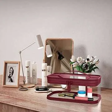 Hulless 4 Pcs Makeup Bags Zipper Waterproof Cosmetics Bags Handbags for ladies, Travelling bags for Vacation Travel, Bathroom Toiletries, Handbags, purses and wallets