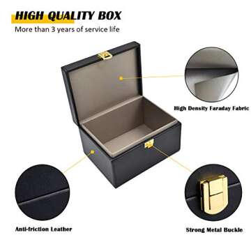 briidea Faraday Box Key Fob Protector, RFID Signal Blocking Box, Faraday Box Signal Blocking Shielding Box for Car Key