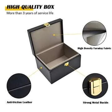 briidea Faraday Box Key Fob Protector, RFID Signal Blocking Box, Faraday Box Signal Blocking Shielding Box for Car Key