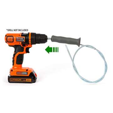 DrainShroom DSSNK070 Revolutionary Tub and Sink Snake Auger Clog Remover for Bathroom Drains, 42 Inch, Stainless