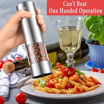 Rechargeable Salt and Pepper Grinder Set with LED Light