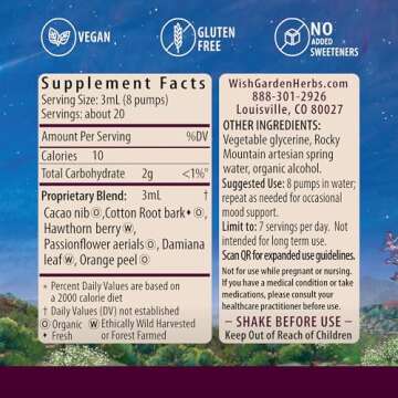 WishGarden Herbs Liquid Bliss Mood Elevator - Plant-Based Herbal Mood Support Supplement, Natural Mo...