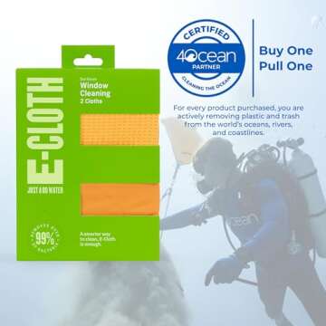 E-Cloth Window Cleaning Kit, Premium Microfiber Glass and Window Cleaner, Great for Shower Glass Doo...