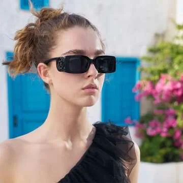 BCUYCF Square Sports Sunglasses with Small Frame, UV and Glare Protection - Perfect for Parties, Photos, Running, and Driving (C4)