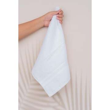 Quick-Dry, Soft & High Absorbent Washcloths Towels 13"x13" Cotton Turkish Bath Towel Set of 4 | Daily Use 100% Cotton Towels for Bathroom Gym & More | Bathroom Towels Set (4 Pcs, White)