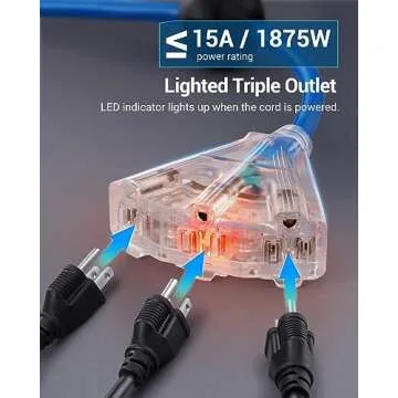 DEWENWILS 50 FT Retractable Extension Cord Reel with Safety Features