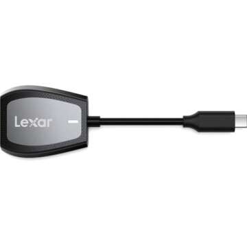Lexar Professional USB 3.2 Type-C Dual-Slot Reader, Supports SD and microSD UHS-II Cards, Up To 312MB/s Read (LRW470U-RNHNU)