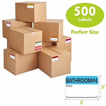 Hebayy Color-Coded 500 Packing Box Labels for Easy Moving