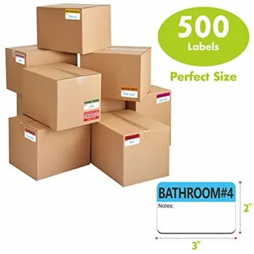 Hebayy Color-Coded 500 Packing Box Labels for Easy Moving