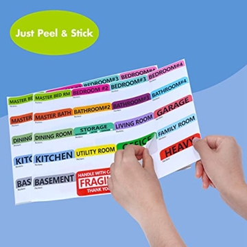 Hebayy Color-Coded 500 Packing Box Labels for Easy Moving