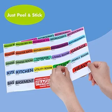 Hebayy Color-Coded 500 Packing Box Labels for Easy Moving
