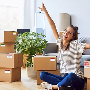 Hebayy Color-Coded 500 Packing Box Labels for Easy Moving