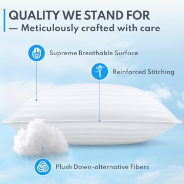 Premium HEYCUZI Queen Size Pillows Set of 2 Cooling Comfort