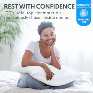 Premium HEYCUZI Queen Size Pillows Set of 2 Cooling Comfort