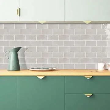 STICKGOO 10-Sheet Subway Tile Peel and Stick Backsplash, Self Adhesive Vinyl Wall Tiles, Stick on Backsplash for Kitchen and Bathroom(Thicker Design)