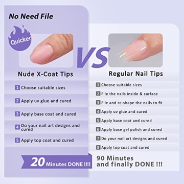 BTArtbox Extra Short Almond Gel Nails Salon Quality DIY