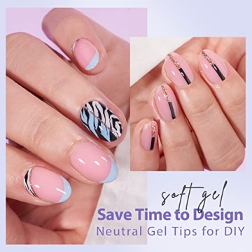 BTArtbox Extra Short Almond Gel Nails Salon Quality DIY
