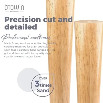 Btowin Solid Wood Furniture Legs for Couch & Chair Upgrade