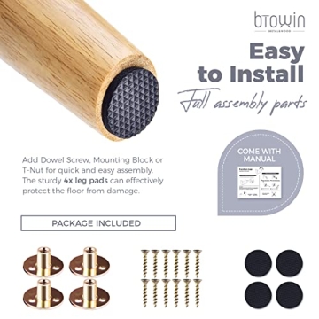 Btowin Solid Wood Furniture Legs for Couch & Chair Upgrade