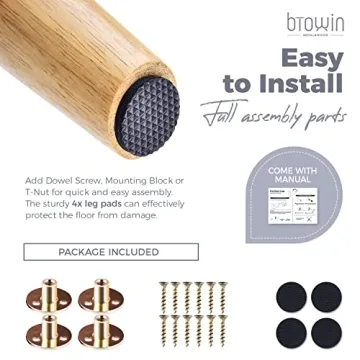 Btowin Solid Wood Furniture Legs for Couch & Chair Upgrade