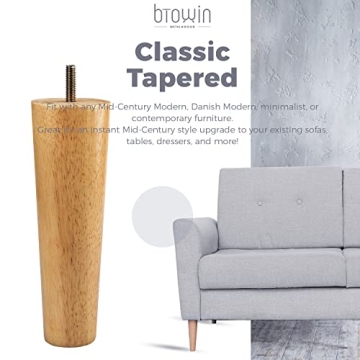 Btowin Solid Wood Furniture Legs for Couch & Chair Upgrade