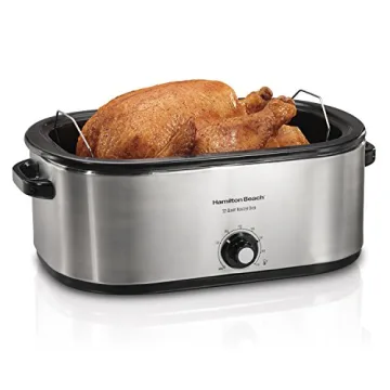 Hamilton Beach 28 Lb Turkey Roaster - Versatile 22 Quart Oven for Large Feasts