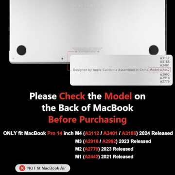 MEEgoodo for M4 MacBook Pro 14 inch Case 2024 2023 2021 A3112/A3401/A3185/A2918/A2992/A2779/A2442 M3 M2 M1 Pro/Max, Laptop Hard Shell with Keyboard Cover & Screen Protector & Webcam Covers, Rock Gray