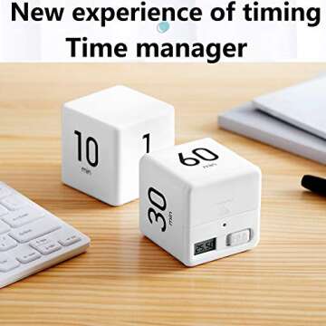 Ljyzoid Cube Timer, Kitchen Cooking Kids Study Workout Classroom Office Gravity Sensor Flip Digital ...