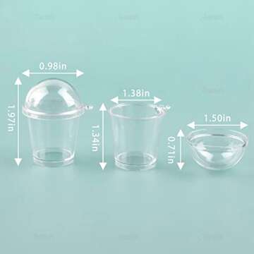 AUEAR, Mini Coffee Cups Keychain with Dome Lids Miniature Cup for Plastic Doll Dollhouse DIY Decorat...