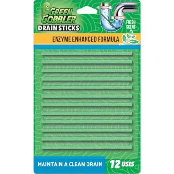 Green Gobbler Drain Cleaner and Deodorizer Sticks with Enzymes - Maintain a Clean Drain, Safe for Pi...