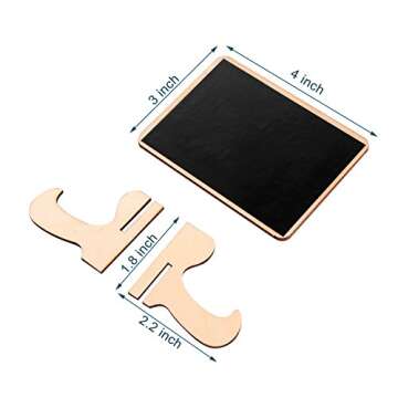 officematters Wood Mini Blackboard with Support Easel for Message Board Signs Parties, Rectangle, Set of 10