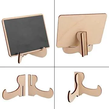 officematters Wood Mini Blackboard with Support Easel for Message Board Signs Parties, Rectangle, Set of 10