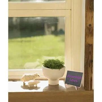 officematters Wood Mini Blackboard with Support Easel for Message Board Signs Parties, Rectangle, Set of 10