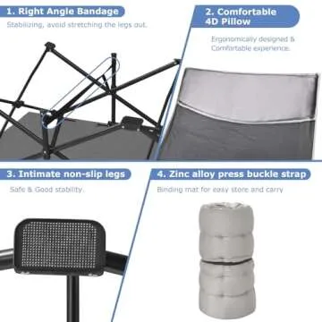 Suteck Camping Cot, 32In XXL Folding Camping Cot Heavy Duty Sleeping Bed for Adults 1200D Double Layer Oxford Cots for Camping W/Pilllow Mattress Carry Bag for Home Office Nap Beach Travel, 500LBS