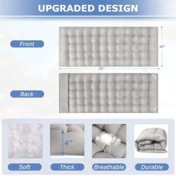 Suteck Camping Cot, 32In XXL Folding Camping Cot Heavy Duty Sleeping Bed for Adults 1200D Double Layer Oxford Cots for Camping W/Pilllow Mattress Carry Bag for Home Office Nap Beach Travel, 500LBS