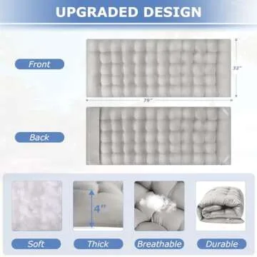 Suteck Camping Cot, 32In XXL Folding Camping Cot Heavy Duty Sleeping Bed for Adults 1200D Double Layer Oxford Cots for Camping W/Pilllow Mattress Carry Bag for Home Office Nap Beach Travel, 500LBS