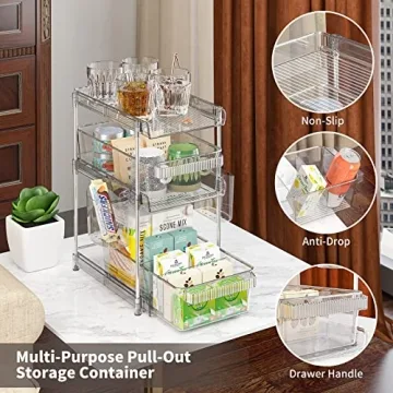 WAKISA Clear Bathroom Organizers 2 Sets for Storage