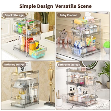 WAKISA Clear Bathroom Organizers 2 Sets for Storage