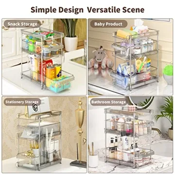 WAKISA Clear Bathroom Organizers 2 Sets for Storage