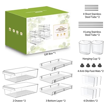 WAKISA Clear Bathroom Organizers 2 Sets for Storage