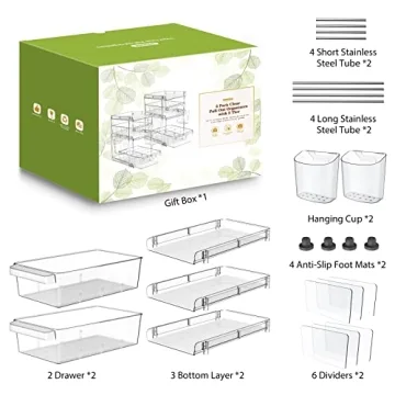 WAKISA Clear Bathroom Organizers 2 Sets for Storage