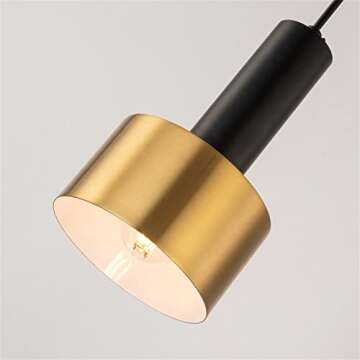 Modern Gold and Black Pendant Light for Kitchen Island Mini Brass Pendant Lights Adjustable Metal Pe...