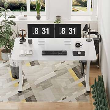 YESHOMY Height Adjustable Electric Standing Desk 55 inch Computer Table, Home Office Workstation, 55...