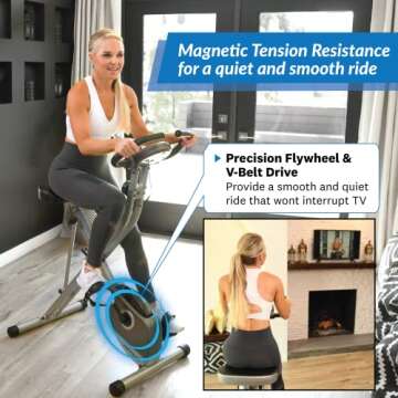 Exerpeutic Foldable Exercise Bike with Regular Seat