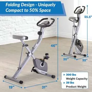 Exerpeutic Foldable Exercise Bike for Home Fitness
