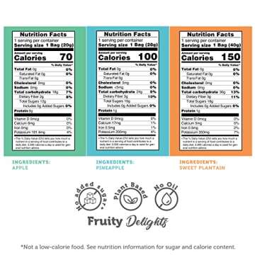 Baked Fruit Snack Pack by GOOD CHIPS. Pineapple, Sweet Plantain Banana and Apple Chips. Oil Free, Vegan, Non-Gmo, Variety Pack of 6