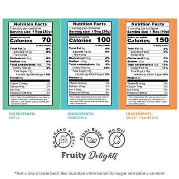 Baked Fruit Snack Pack by GOOD CHIPS. Pineapple, Sweet Plantain Banana and Apple Chips. Oil Free, Vegan, Non-Gmo, Variety Pack of 6